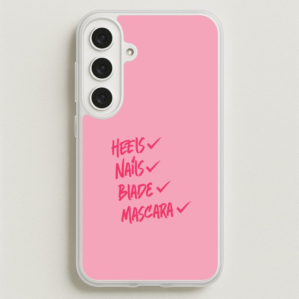 Heels, Nails, Blade, Mascara Phone Case for Galaxy S25FE