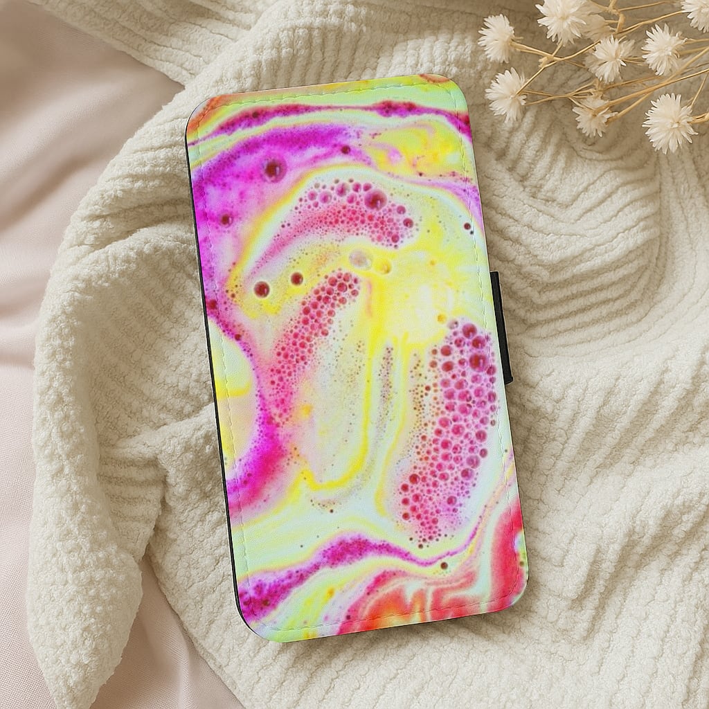 Super Colourful Bath Bomb Pattern Wallet Phone Case