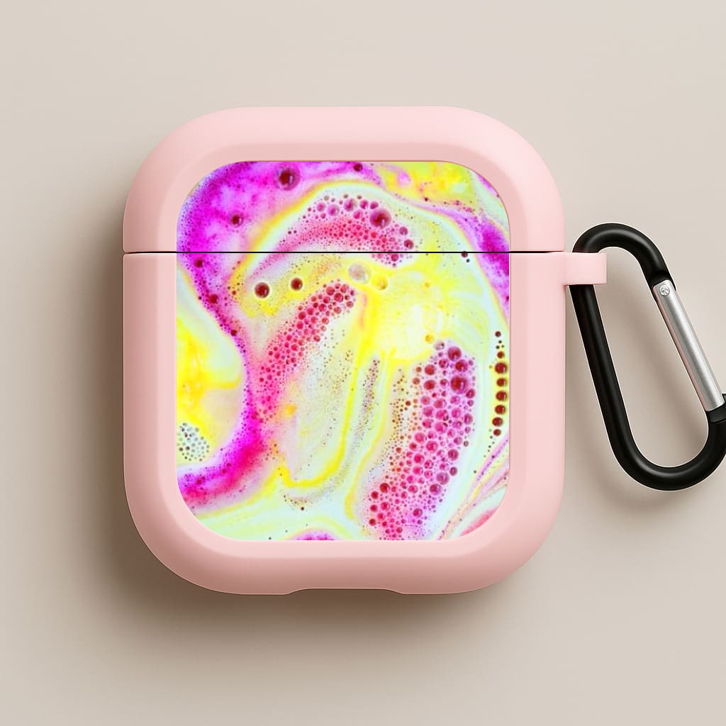 Super Colourful Bath Bomb Pattern Pink AirPods Case