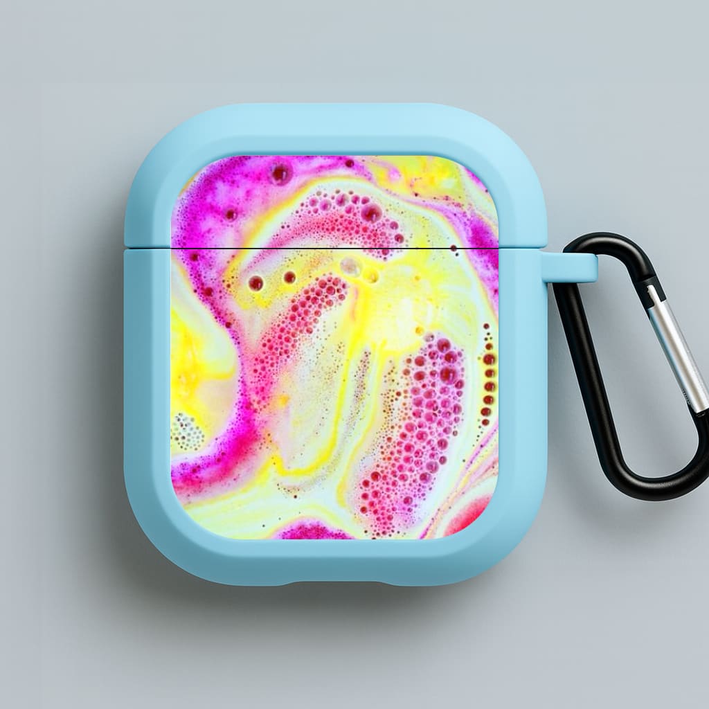 Super Colourful Bath Bomb Pattern Blue AirPods Case