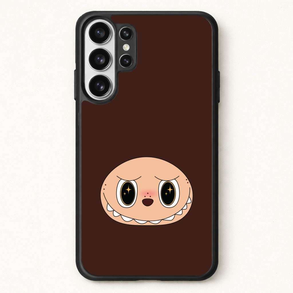 Cute Brown Monster Face Phone Case for Galaxy S26 Ultra