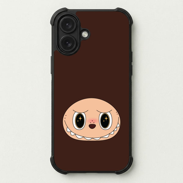 Cute Brown Monster Face Phone Case — Bumper case