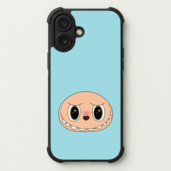 Cute Blue Monster Face Phone Case — Bumper case