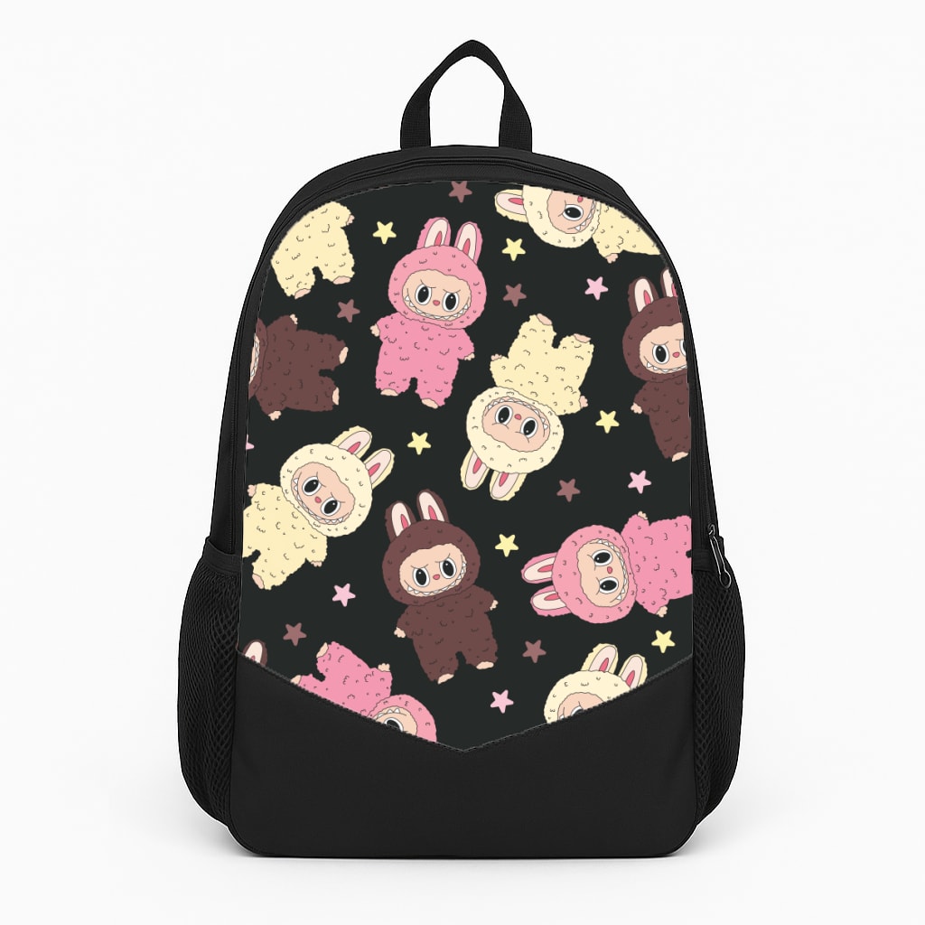 Cute Monsters And Stars Pattern Large Backpack