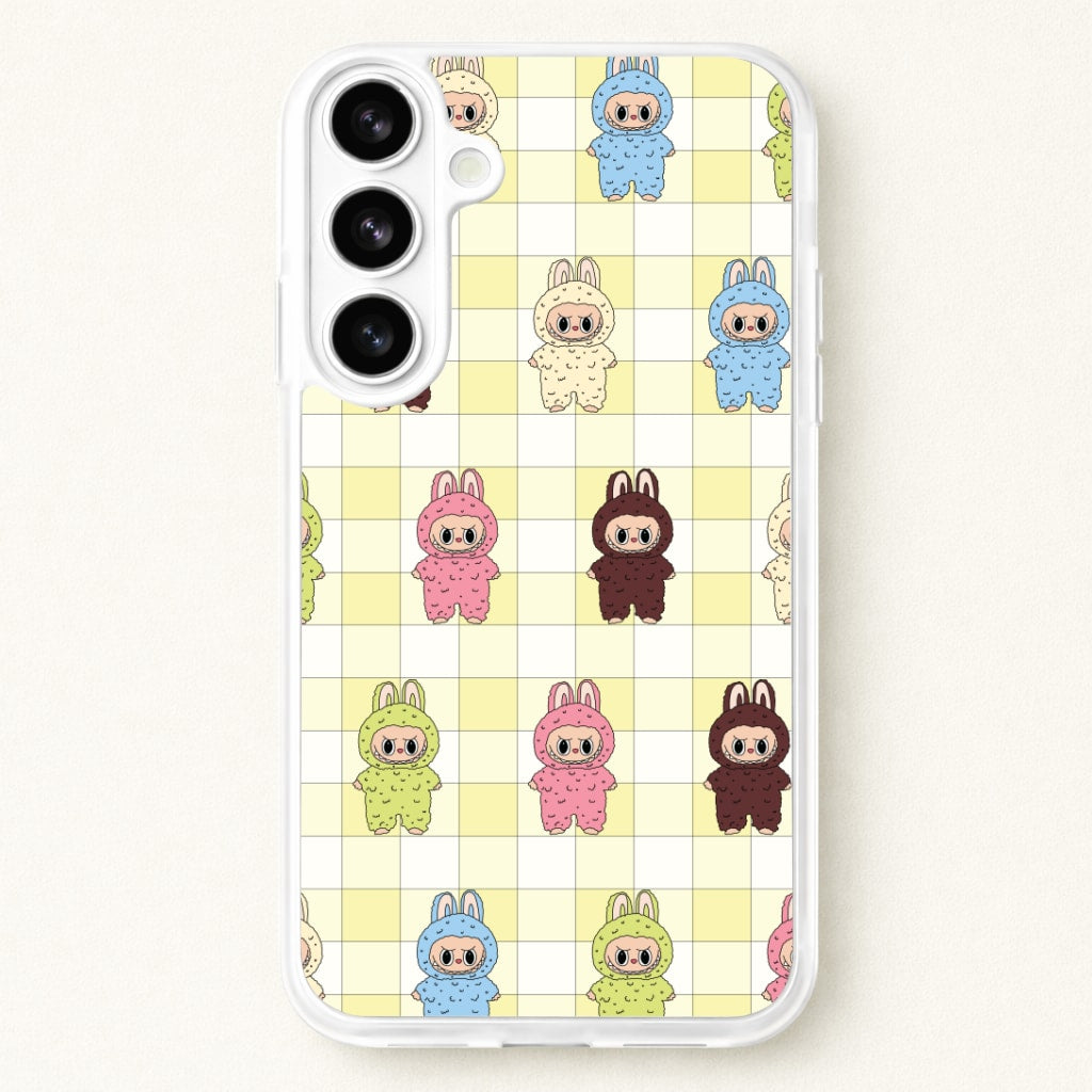 Cute Colourful Monsters Checkered Pattern Phone Case for Galaxy S26 Plus