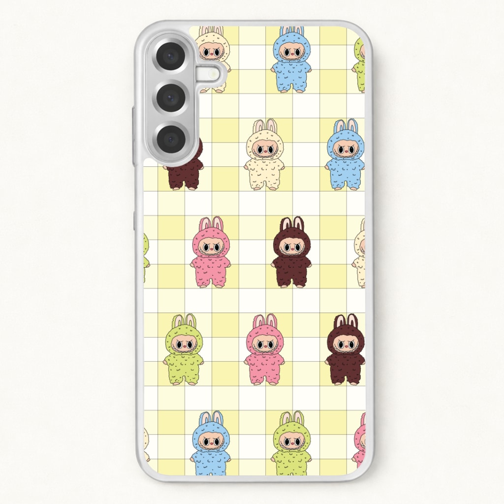 Cute Colourful Monsters Checkered Pattern Phone Case for Galaxy A37