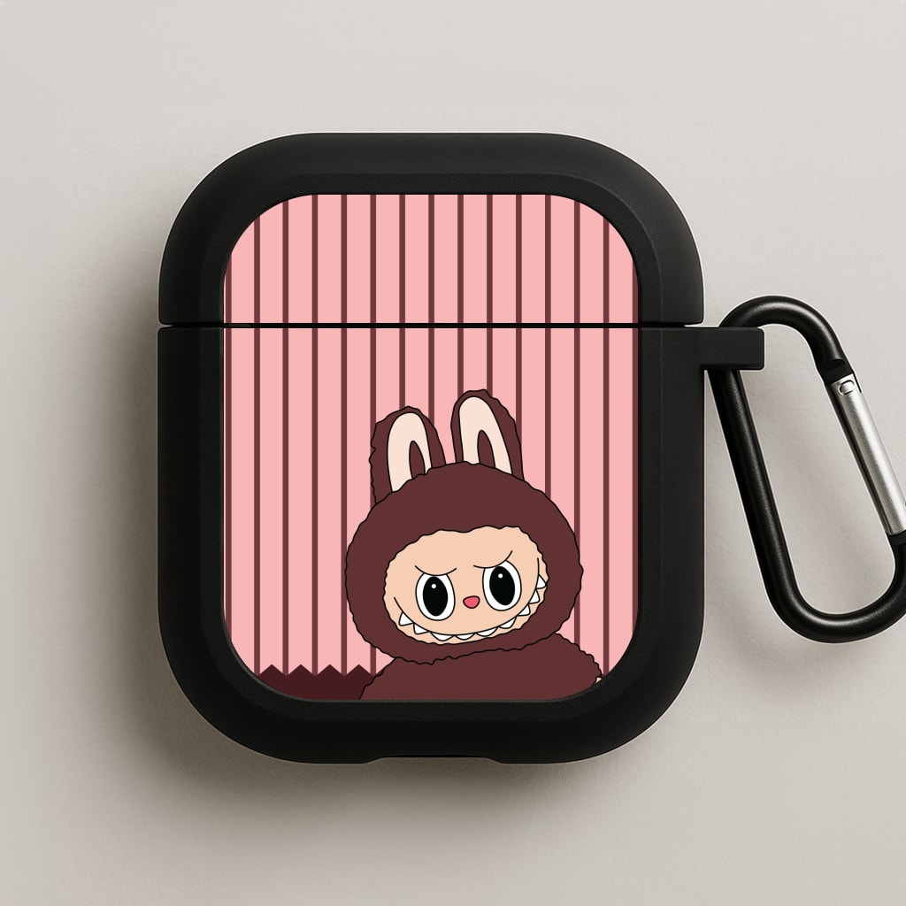Stripey Cute Brown Monster AirPods Case