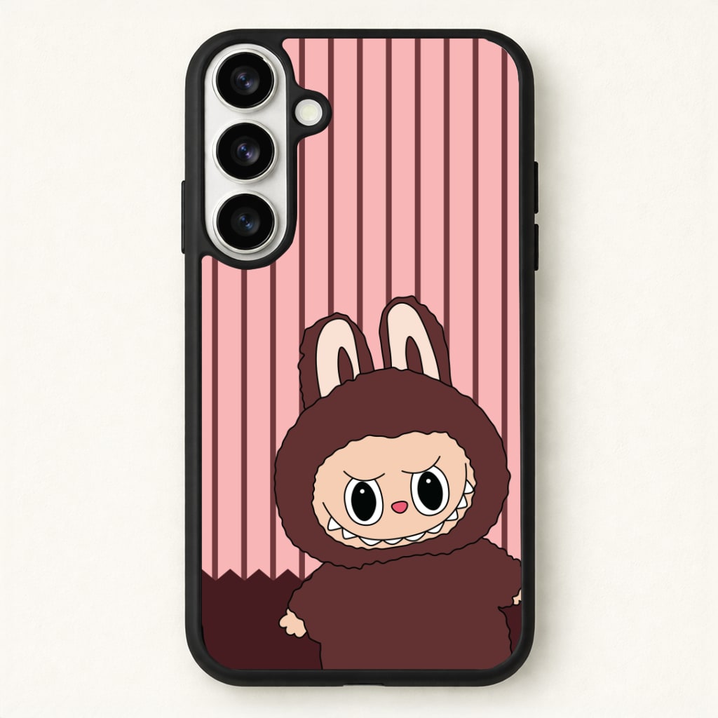 Stripey Cute Brown Monster Phone Case for Galaxy S26
