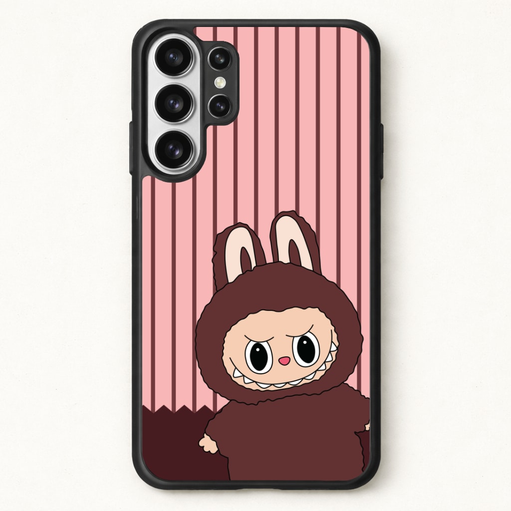 Stripey Cute Brown Monster Phone Case for Galaxy S26 Ultra