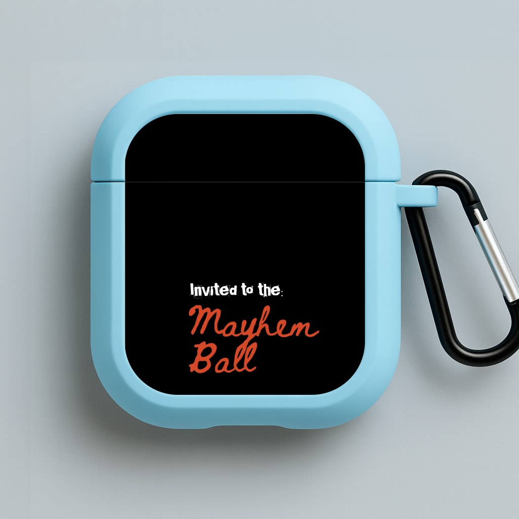 Invited To The Mayhem Ball Blue AirPods Case