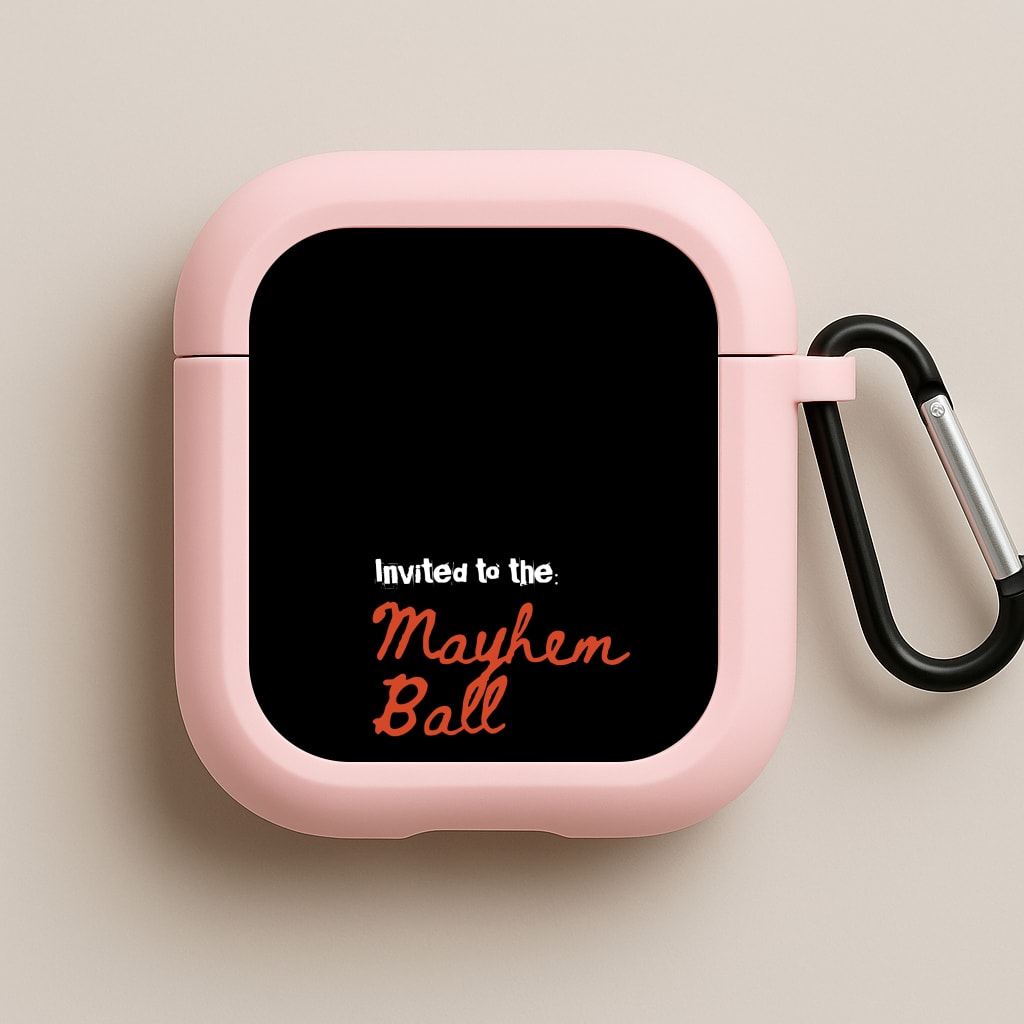 Invited To The Mayhem Ball Pink AirPods Case