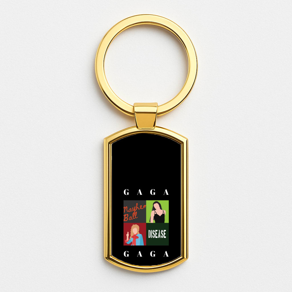 Gaga Collage Gold Keyring