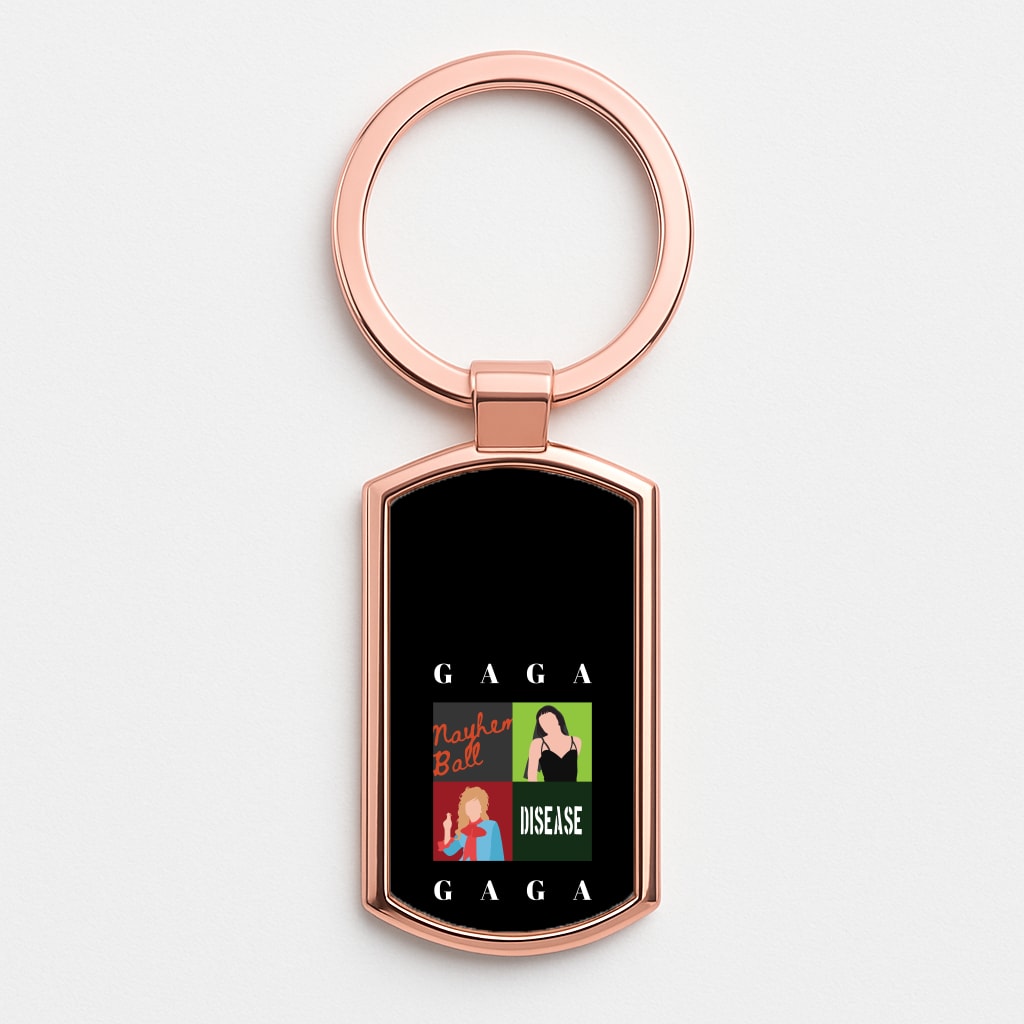 Gaga Collage Rose Gold Keyring