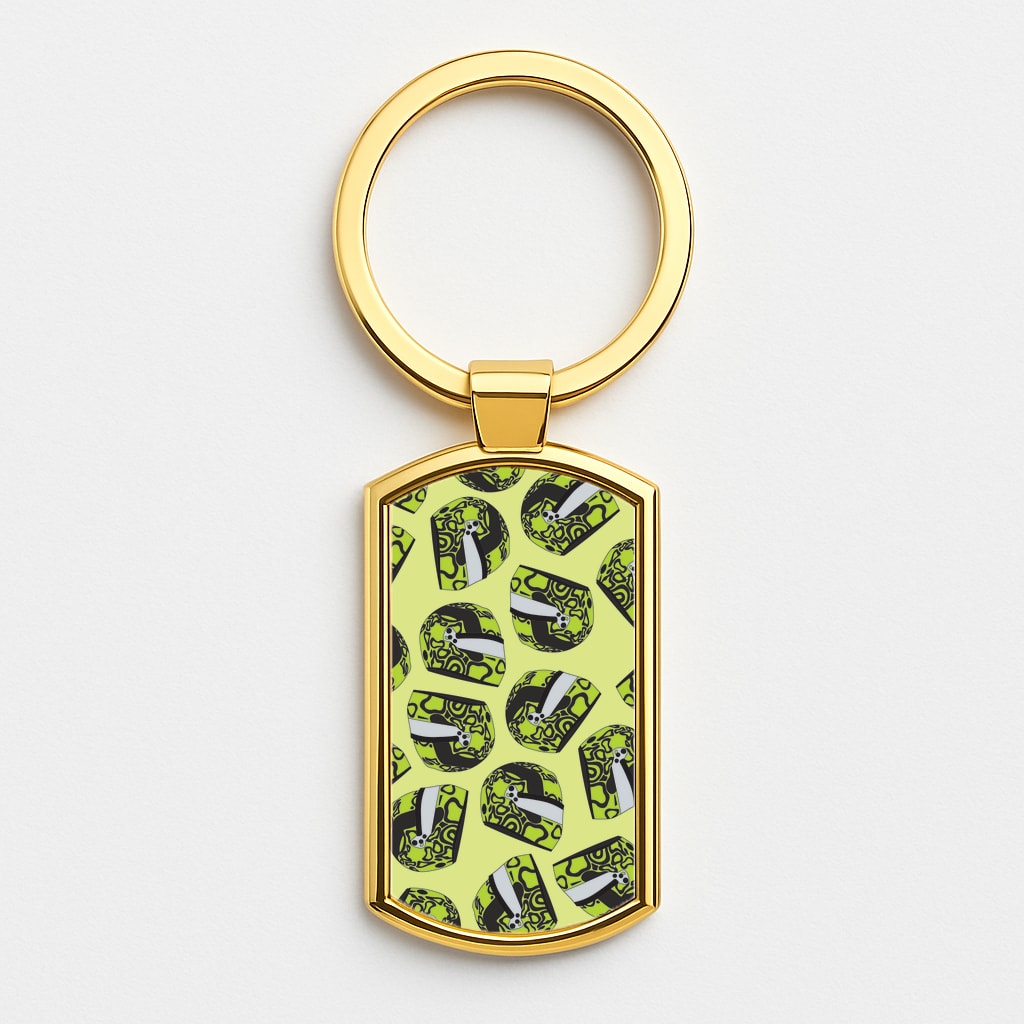 Lando Helmet Pattern Gold Keyring