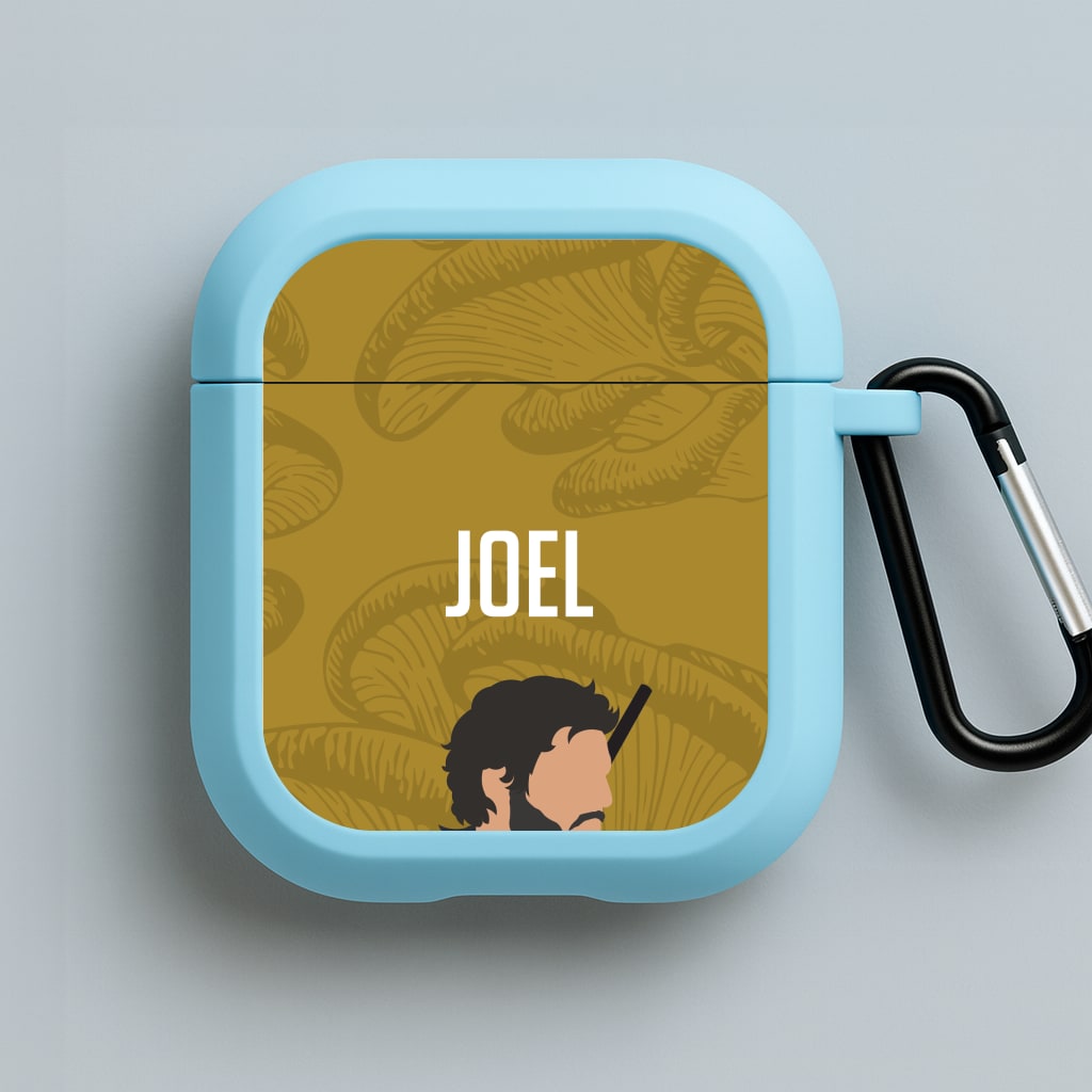 Joel Mushroom Pattern Blue AirPods Case