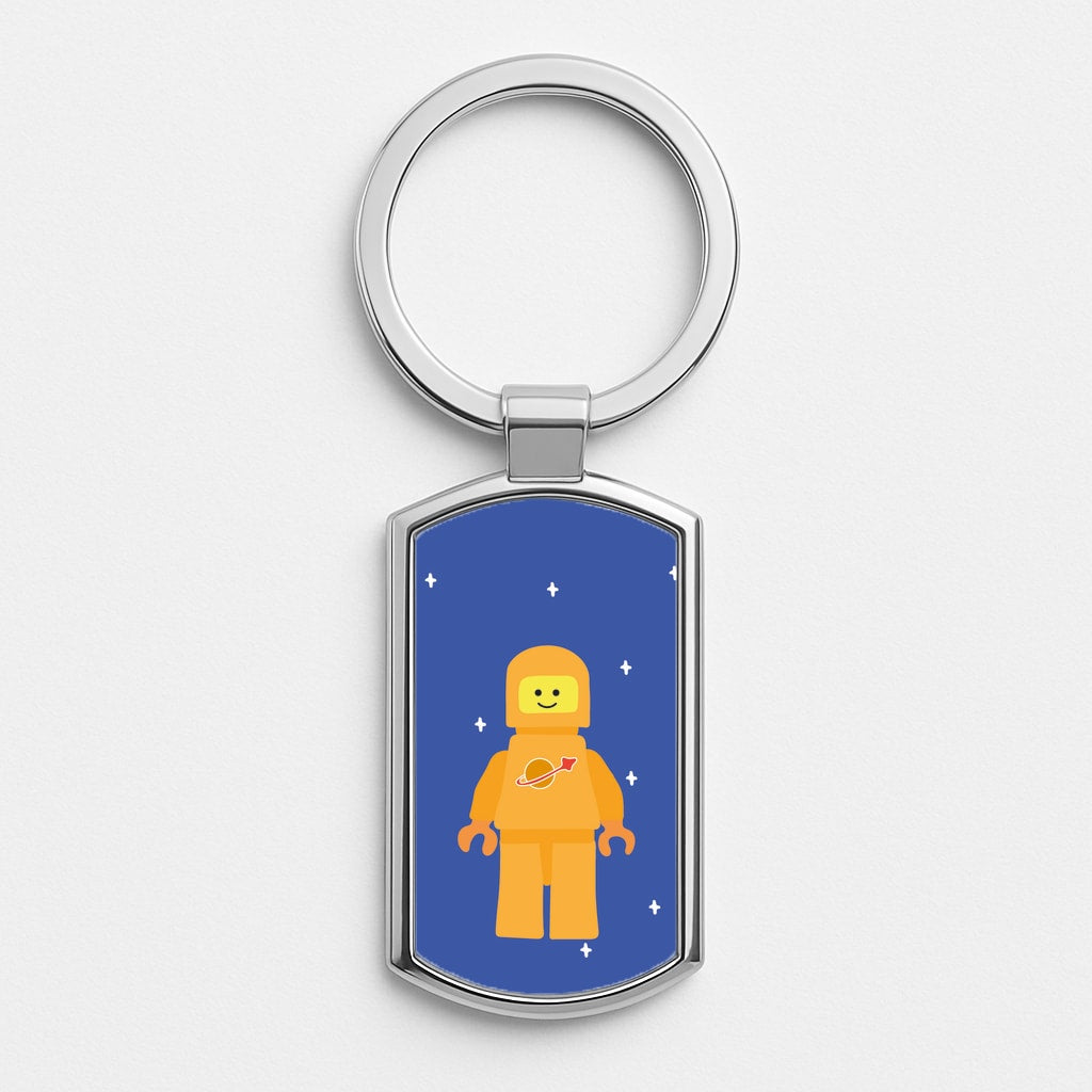 Astronaut - Bricks Silver Keyring