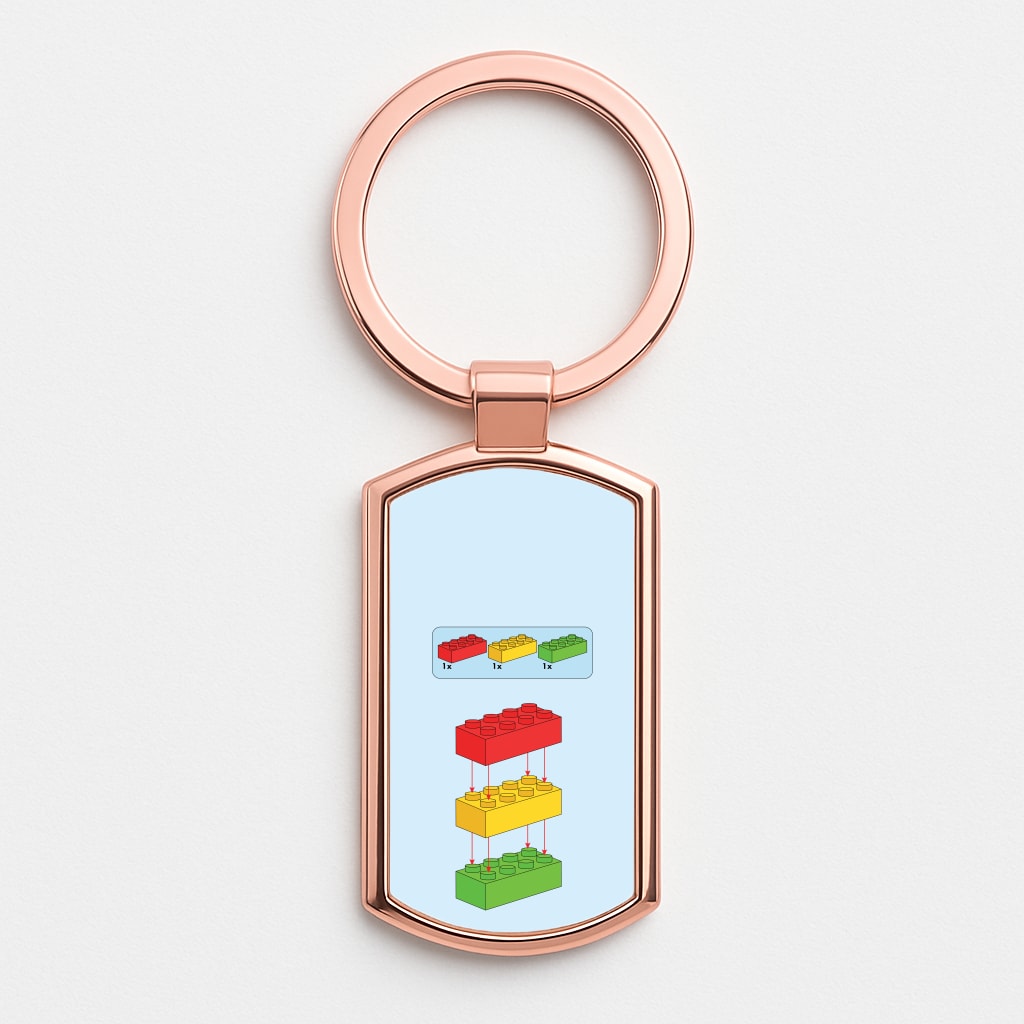 Bricks Instruction Set Rose Gold Keyring