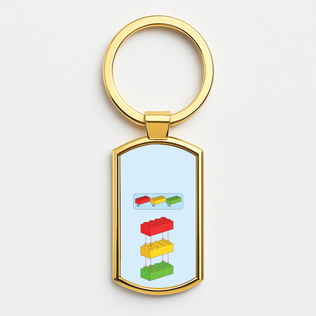 Bricks Instruction Set Gold Keyring