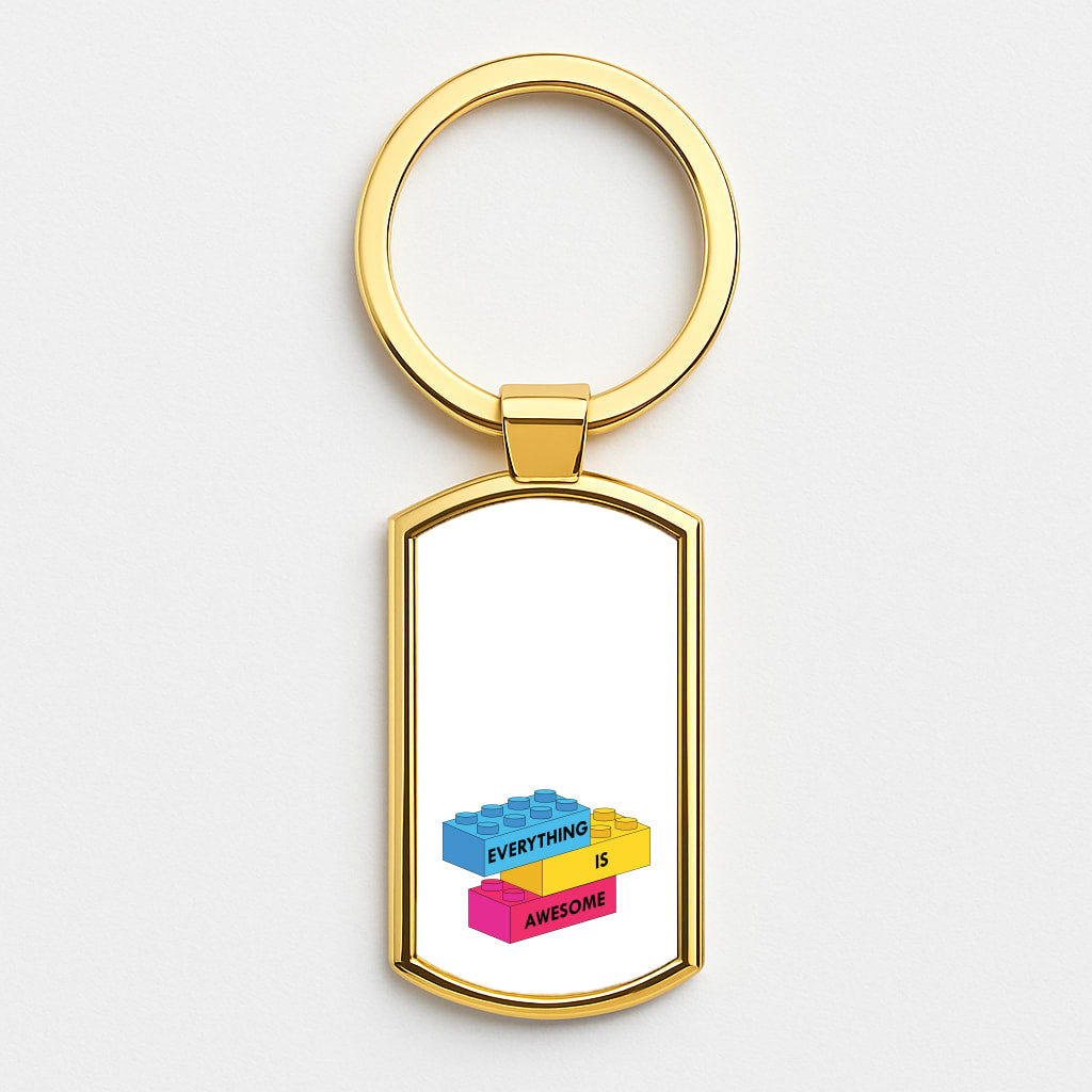 Everything Is Awesome Bricks Gold Keyring