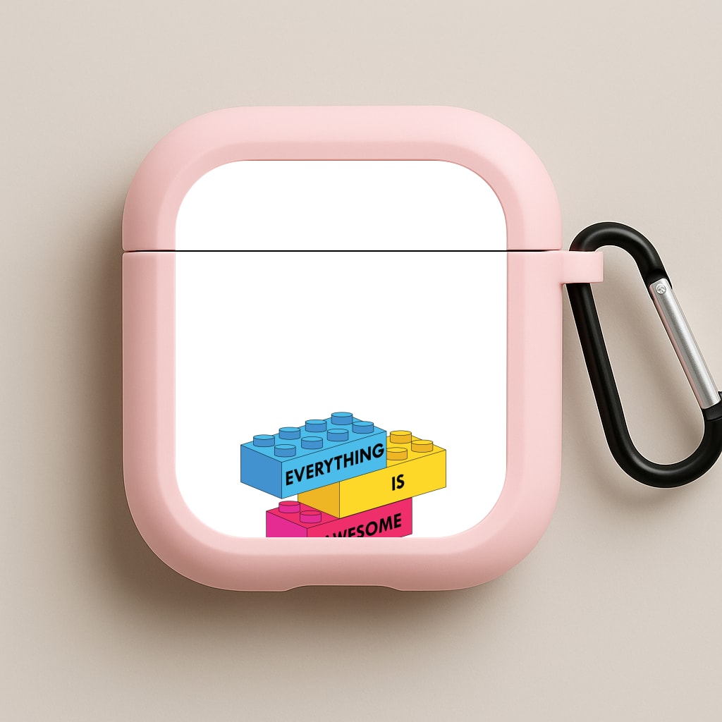 Everything Is Awesome Bricks Pink AirPods Case