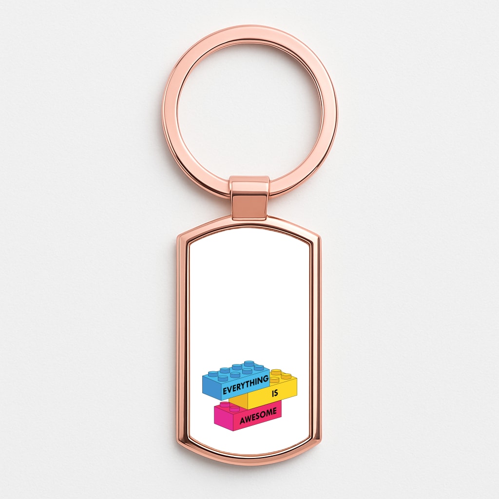 Everything Is Awesome Bricks Rose Gold Keyring