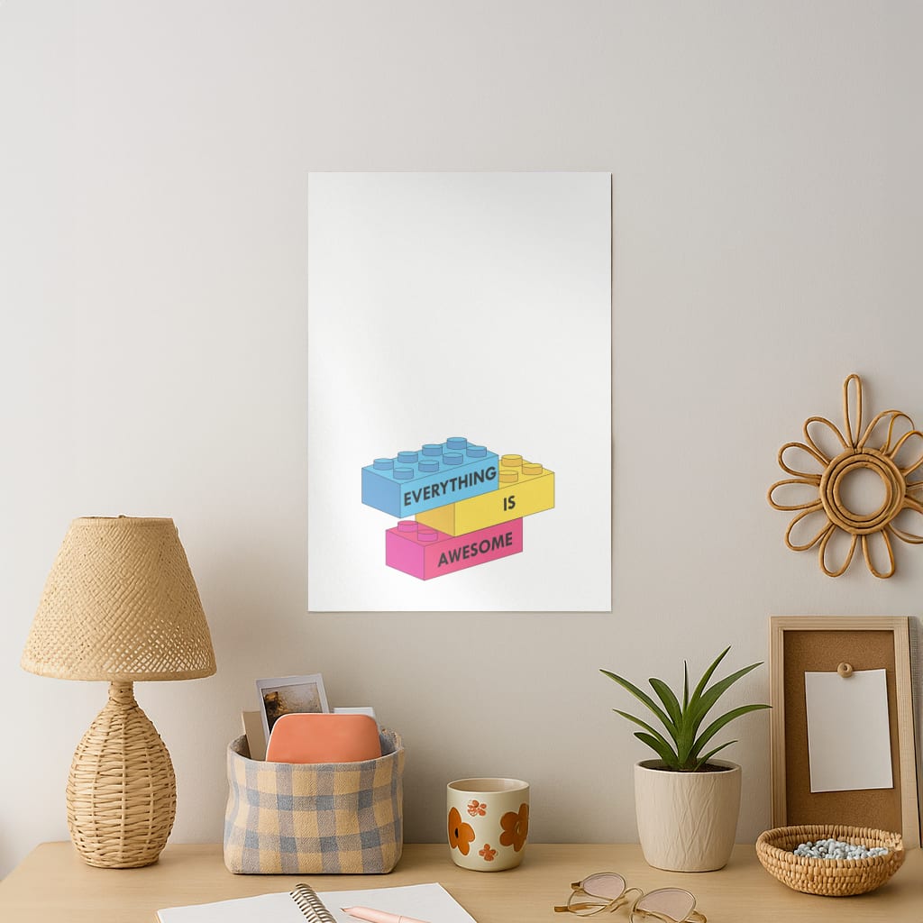 Everything Is Awesome Bricks Art Print