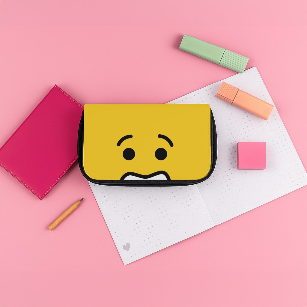 Brick Face Worried Pencil Case