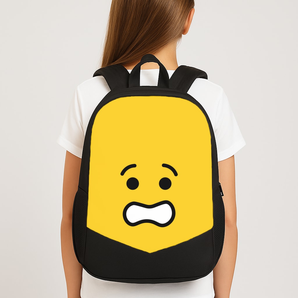 Brick Face Worried Large School Bag