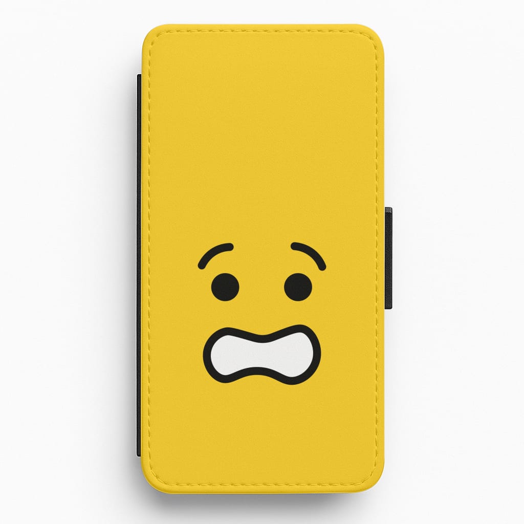 Brick Face Worried Flip / Wallet Phone Case