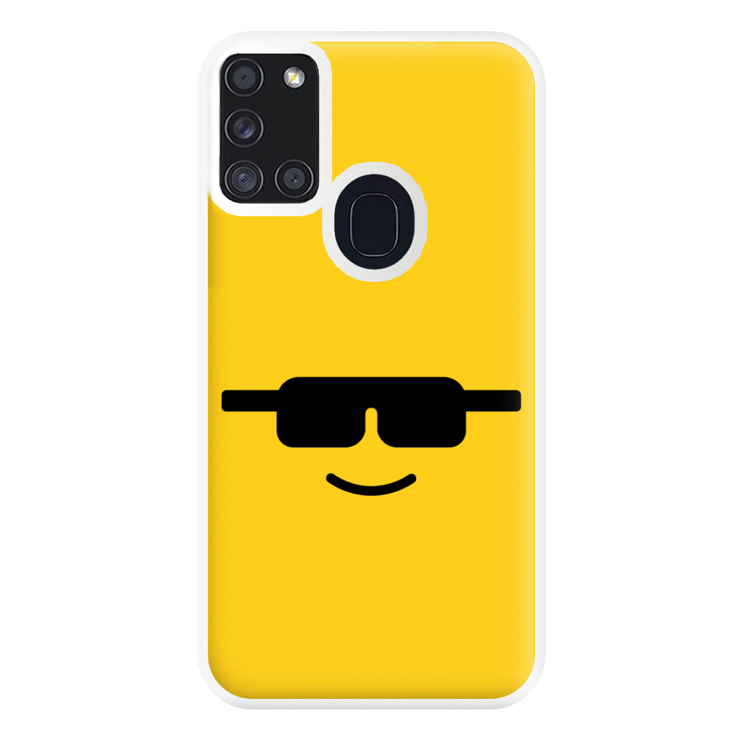 Brick Face Sunglasses Phone Case for Galaxy A21s