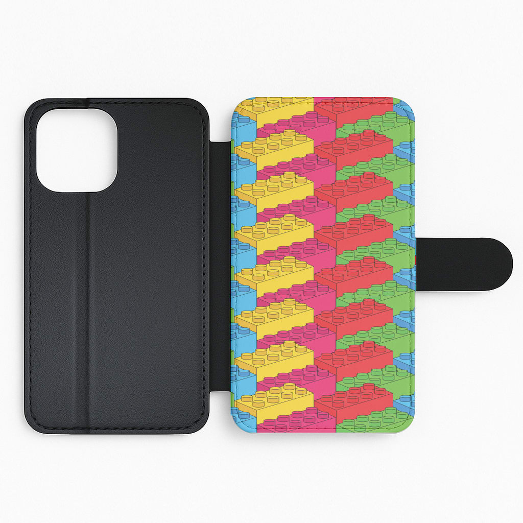 Bricks Isometric Pattern Flip Phone Case