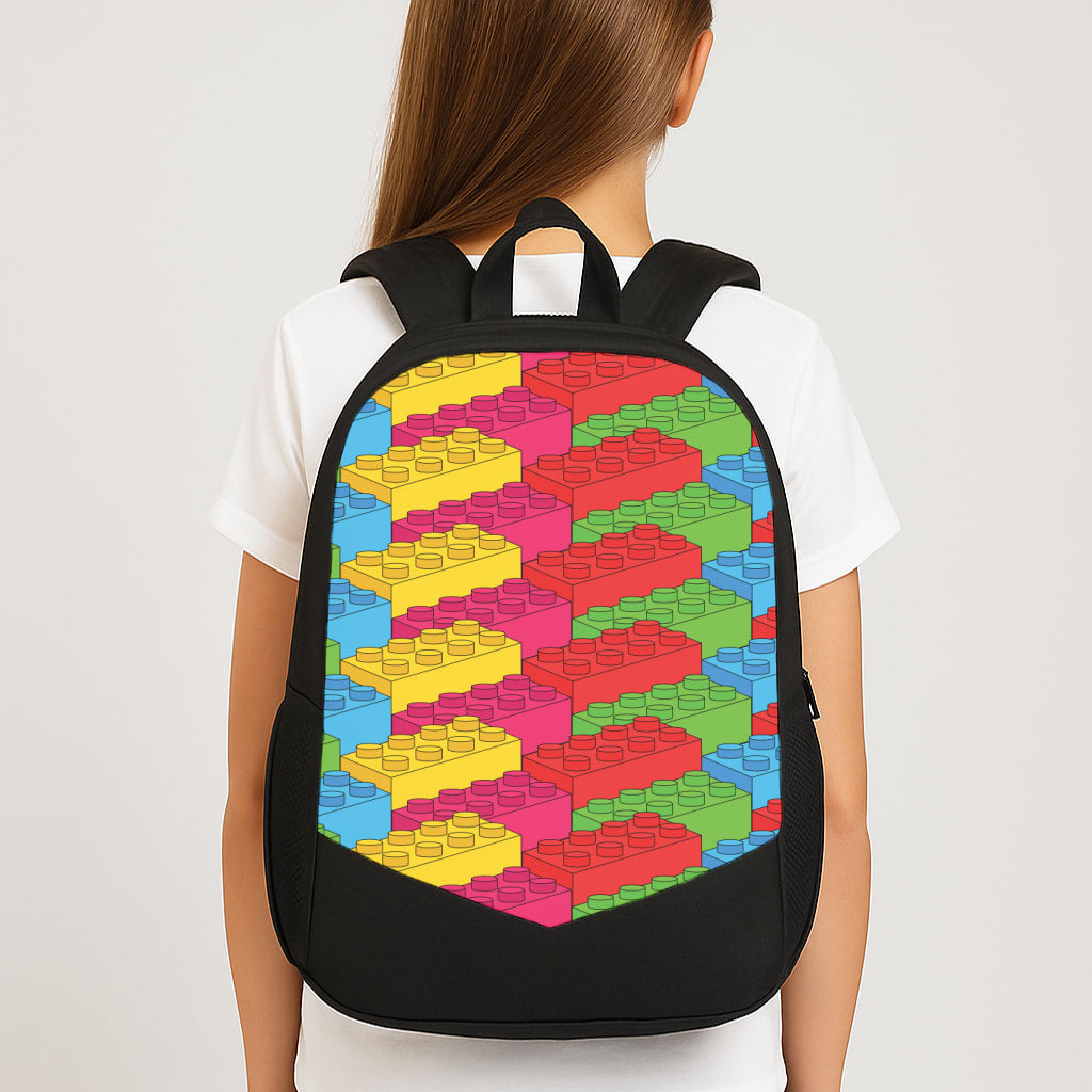 Bricks Isometric Pattern Large School Bag