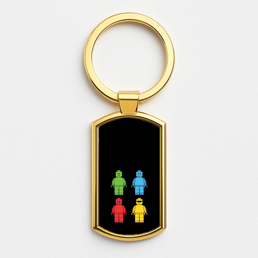 Bricks Figures Rainbow Gold Keyring