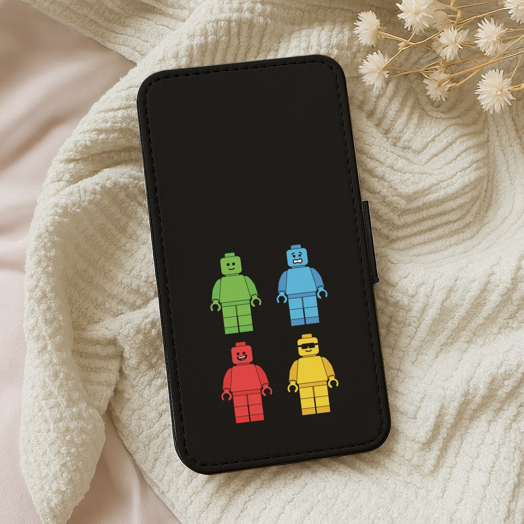 Bricks Figures Rainbow Wallet Phone Case