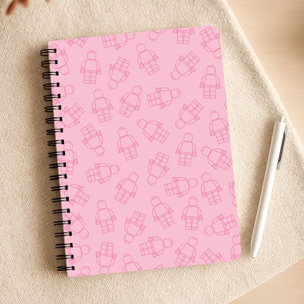 Bricks Figures Pattern Pink Notepad