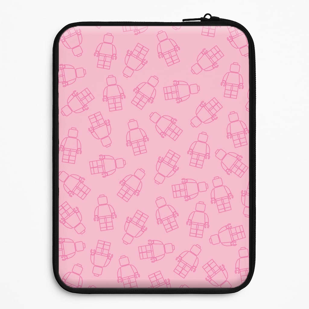 Bricks Figures Pattern Pink Laptop Sleeve