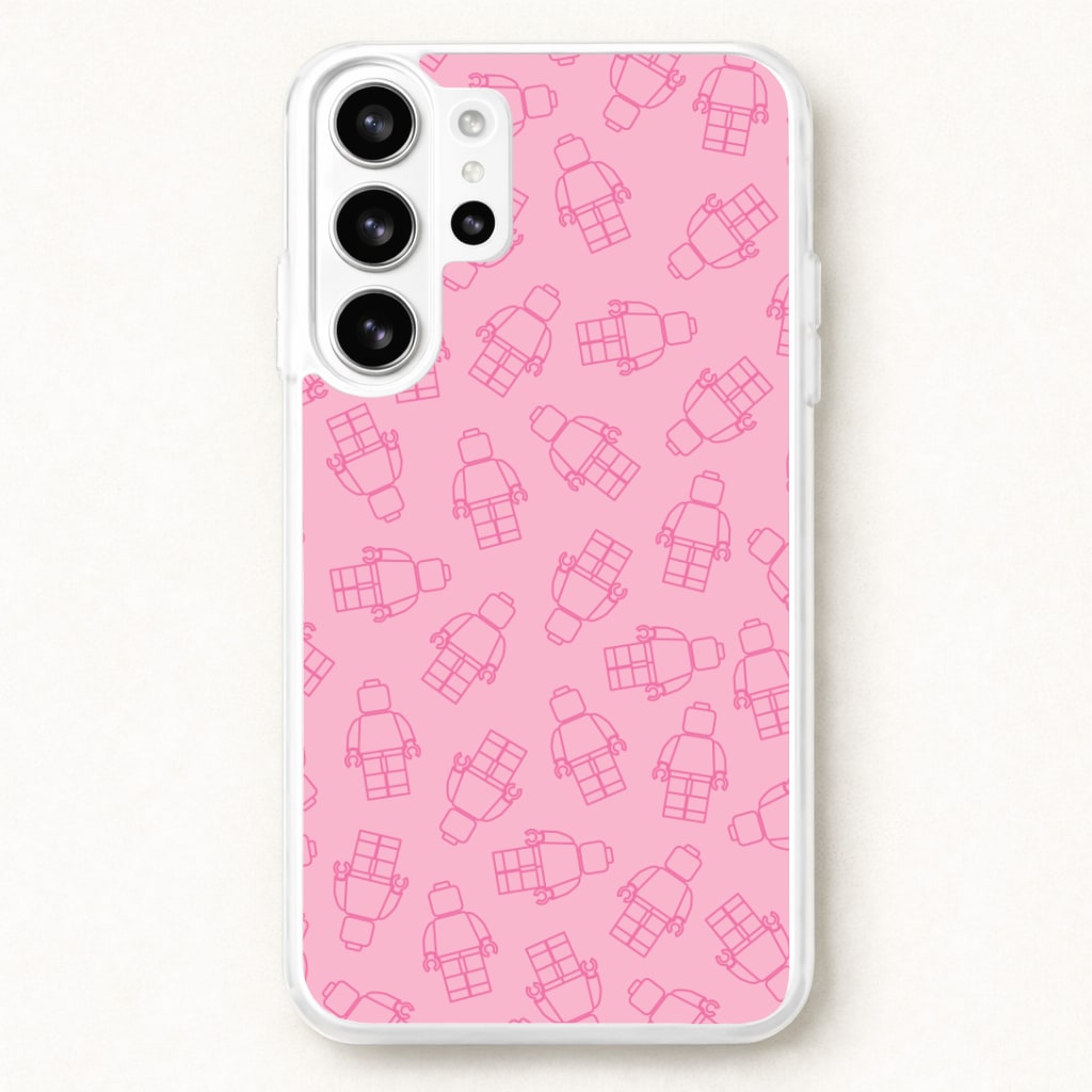 Bricks Figures Pattern Pink Phone Case for Galaxy S26 Ultra