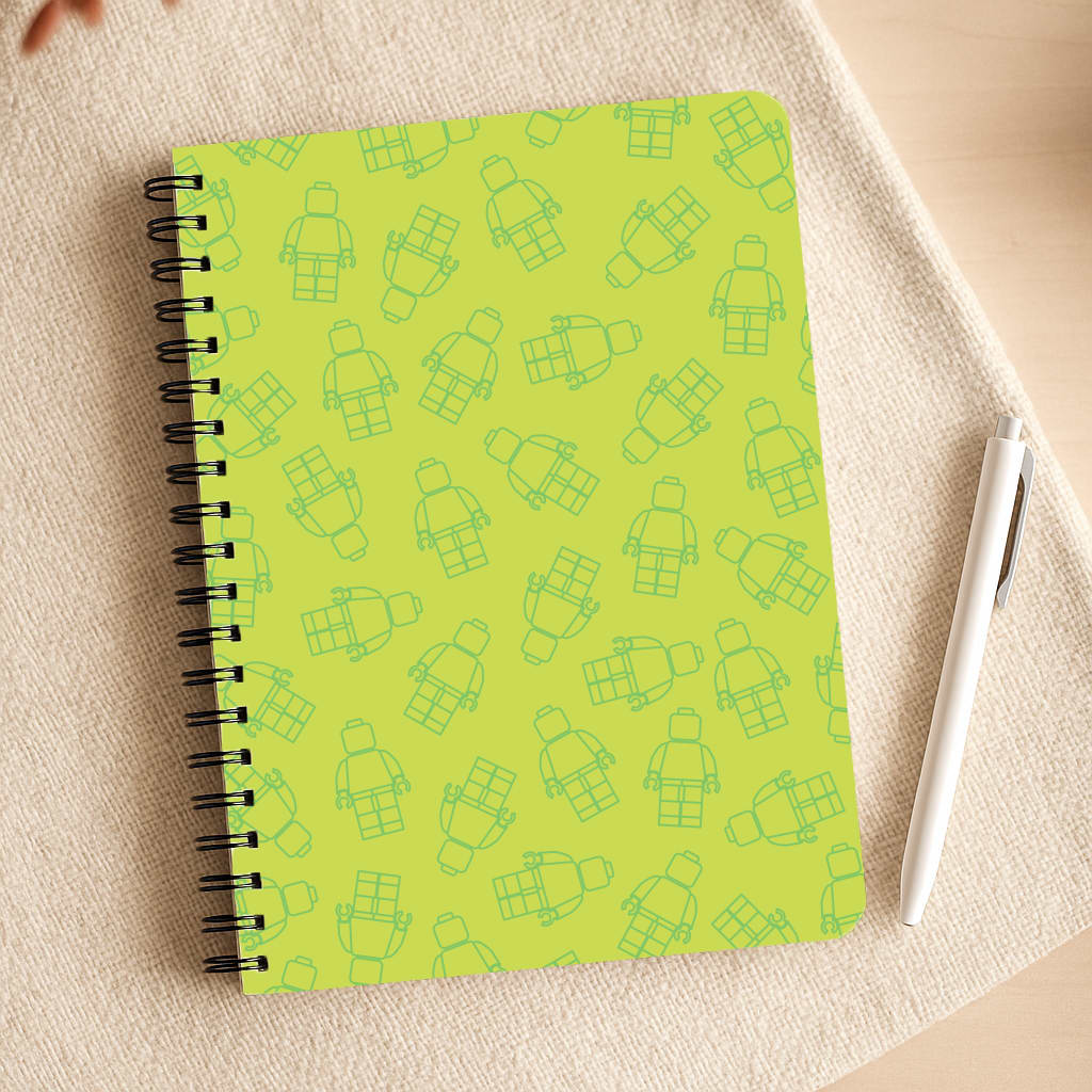 Bricks Figures Pattern Green Notepad