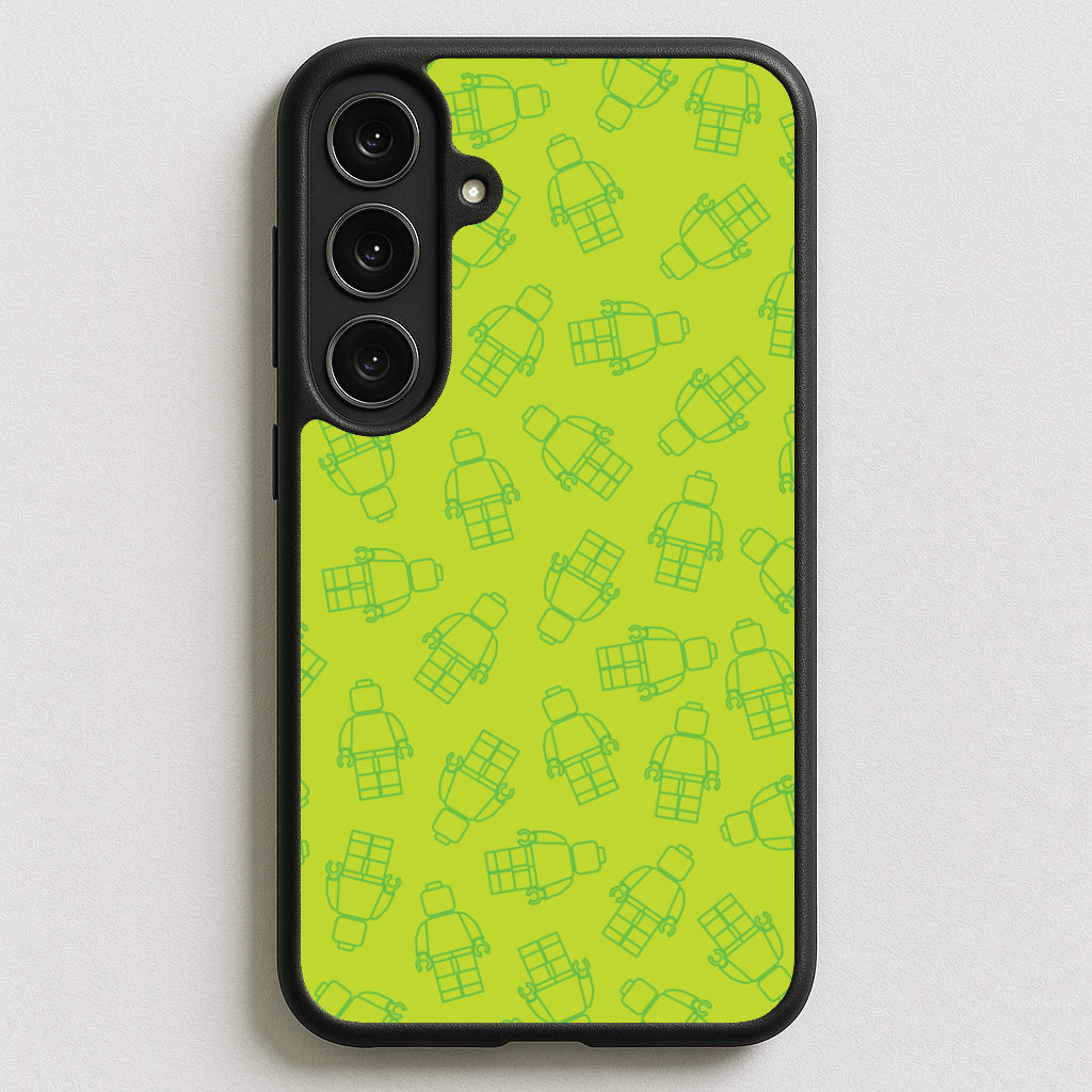 Bricks Figures Pattern Green Phone Case for Galaxy S25FE