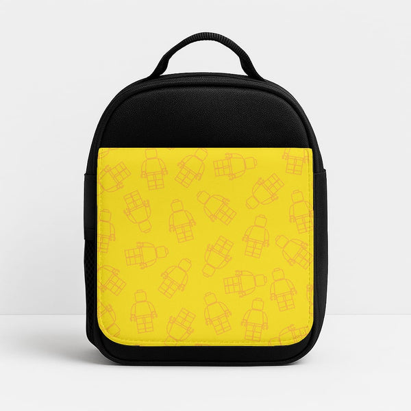 Bricks Figures Pattern Yellow Insulated Lunchbox