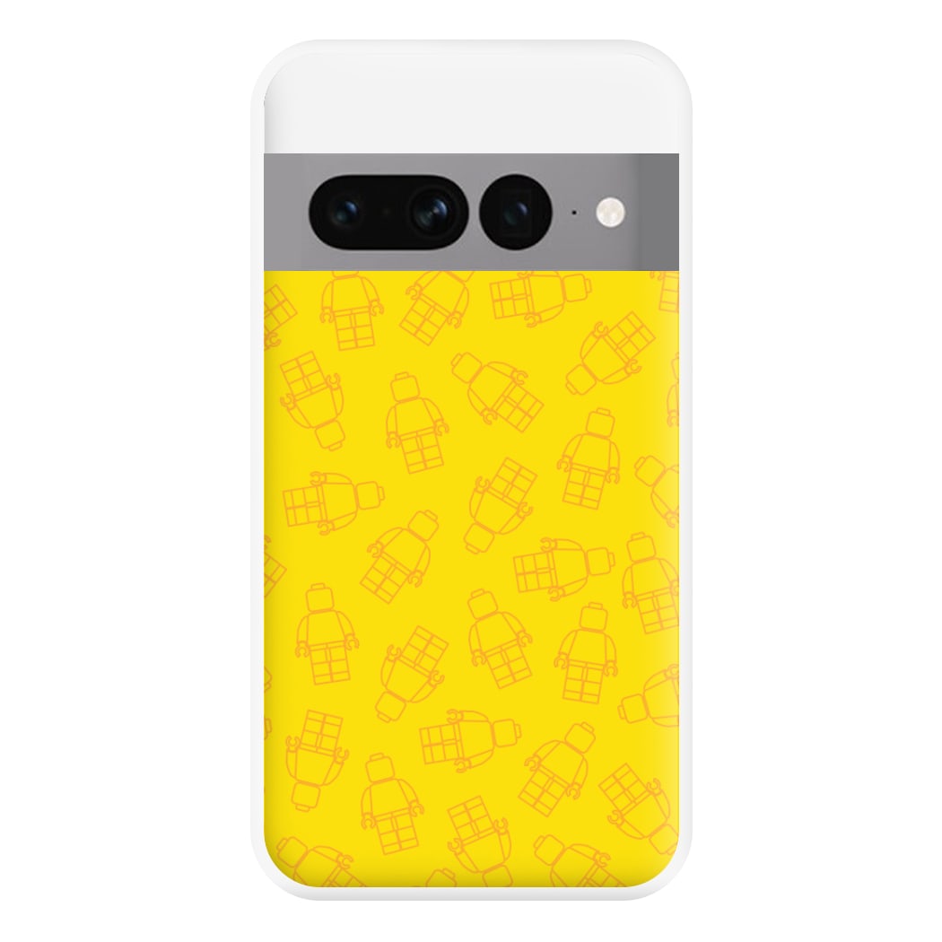 Bricks Figures Pattern Yellow Phone Case for Google Pixel 7 Pro