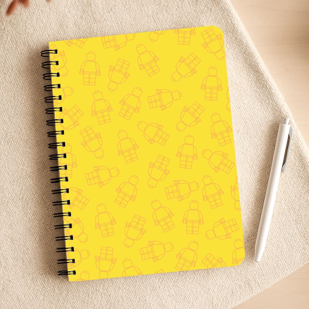 Bricks Figures Pattern Yellow Notepad