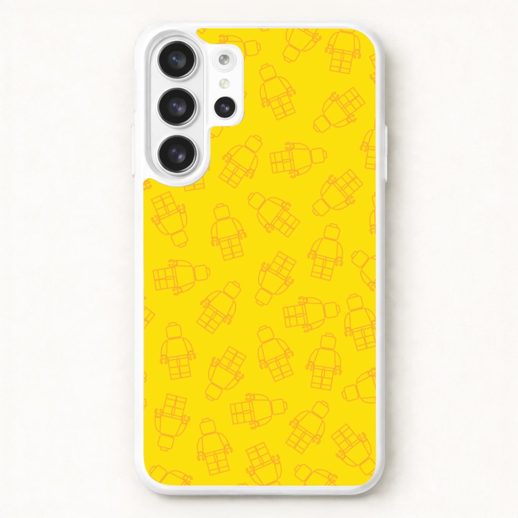 Bricks Figures Pattern Yellow Phone Case for Galaxy S26 Ultra