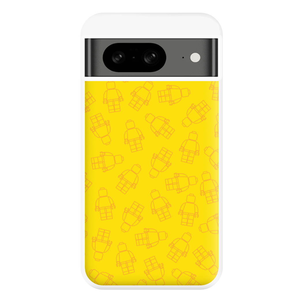 Bricks Figures Pattern Yellow Phone Case for Google Pixel 8