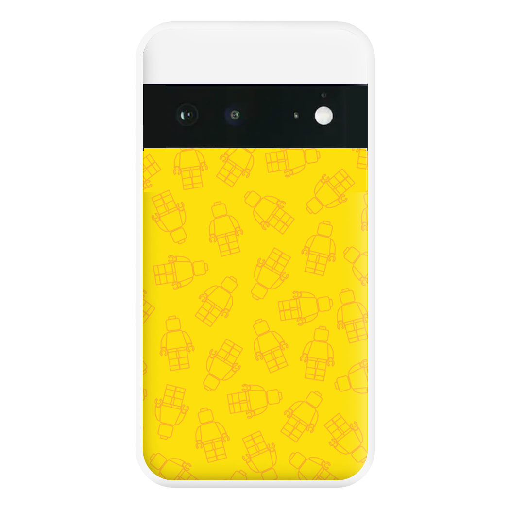 Bricks Figures Pattern Yellow Phone Case for Google Pixel 6a