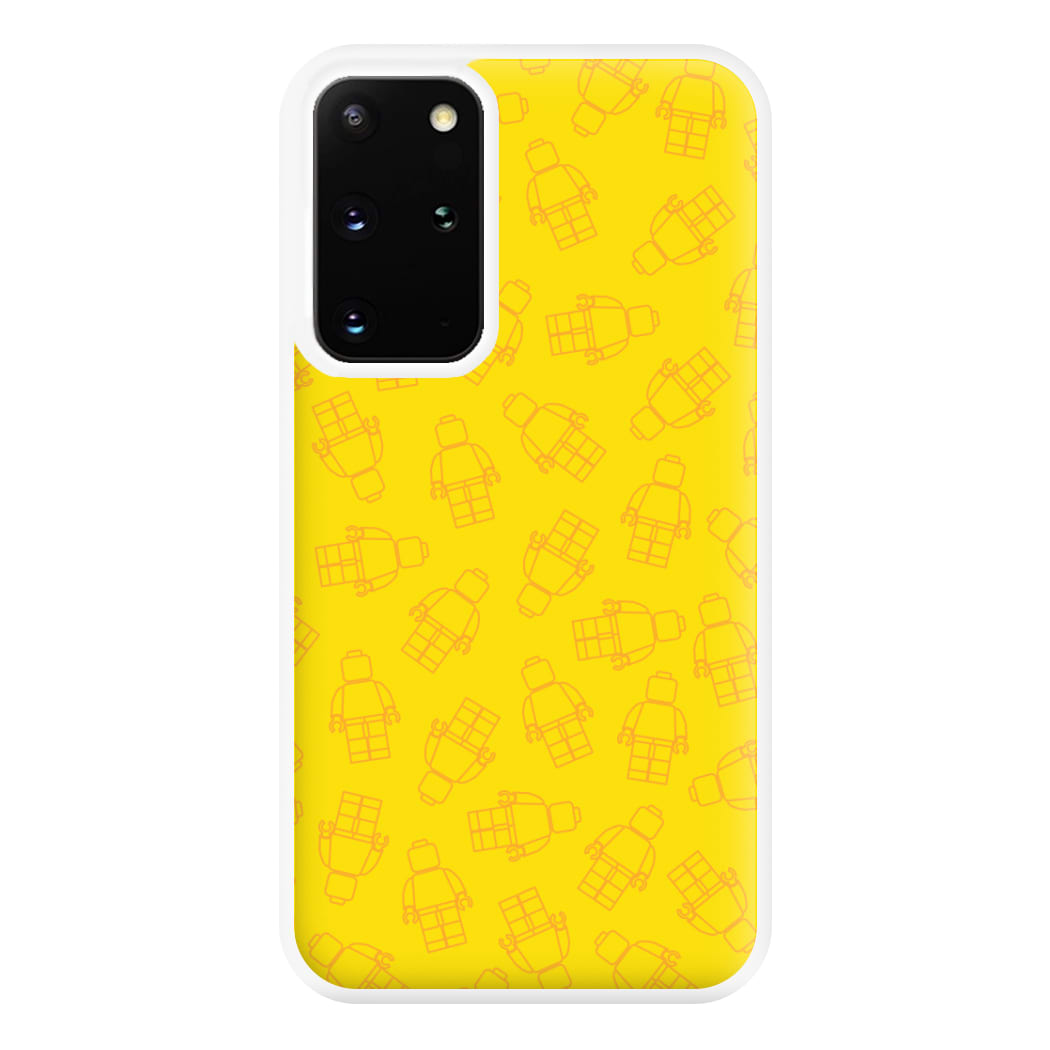Bricks Figures Pattern Yellow Phone Case for Galaxy S20 Plus