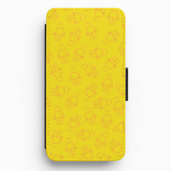 Bricks Figures Pattern Yellow Flip / Wallet Phone Case