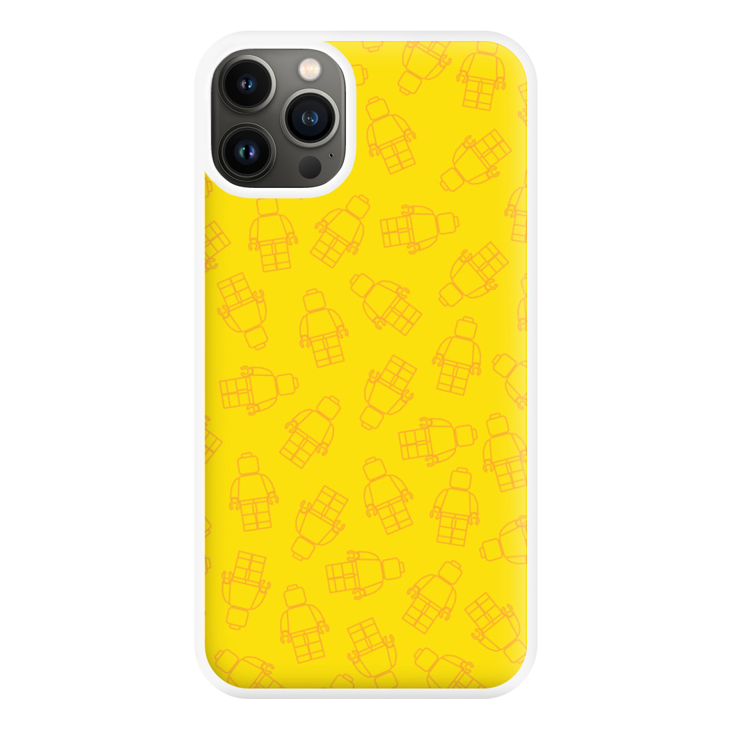 Bricks Figures Pattern Yellow Phone Case for iPhone 13