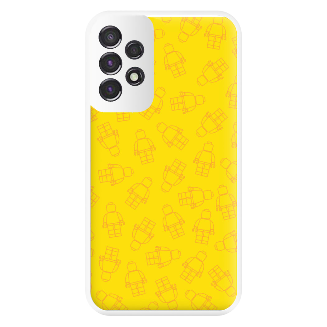 Bricks Figures Pattern Yellow Phone Case for Galaxy A53