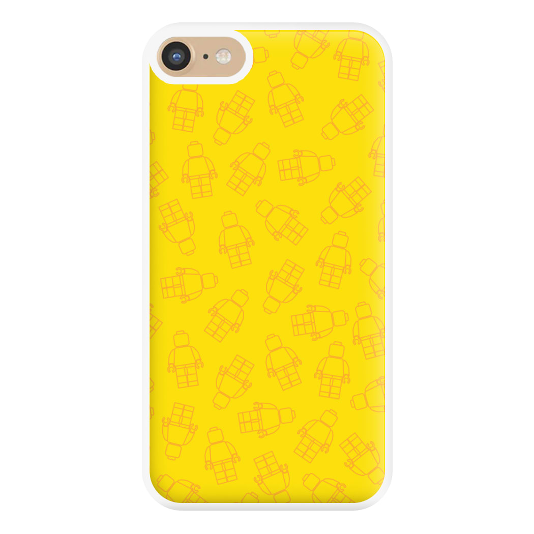 Bricks Figures Pattern Yellow Phone Case for iPhone 6 / 7 / 8 / SE